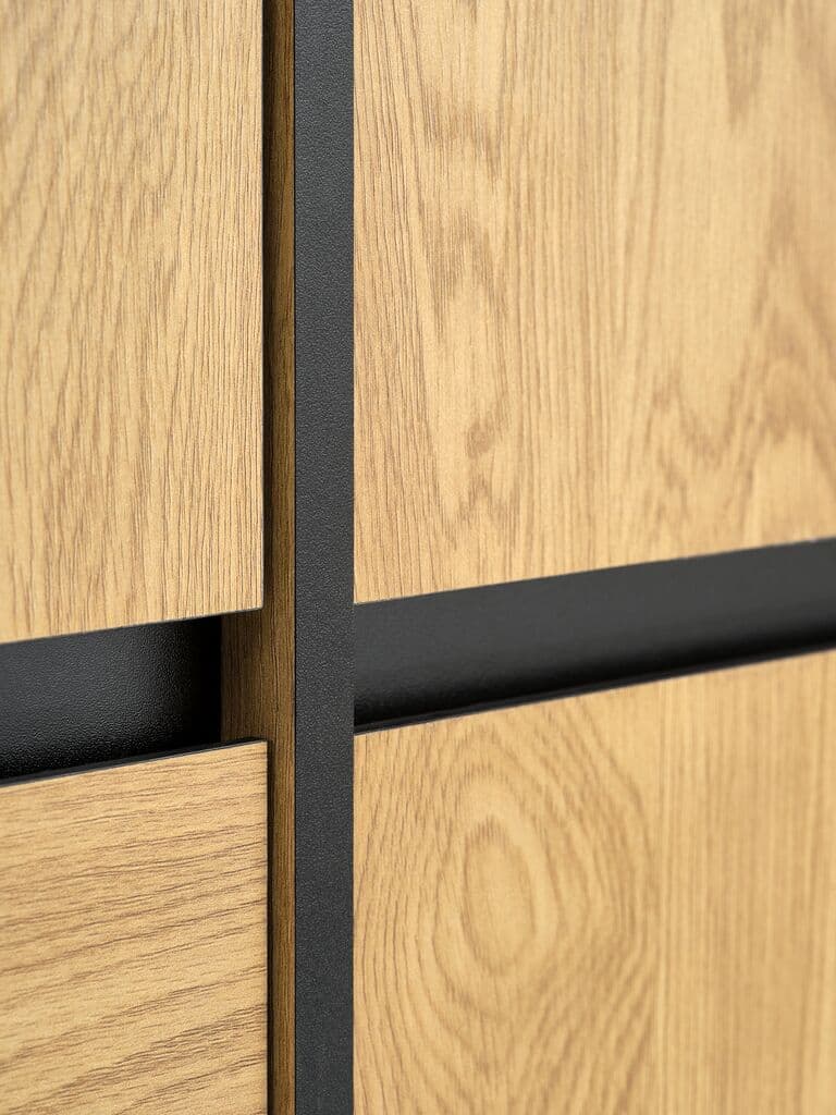 Roupeiro ODENSE 120x210 3 portas 3 gavetas cor carvalho