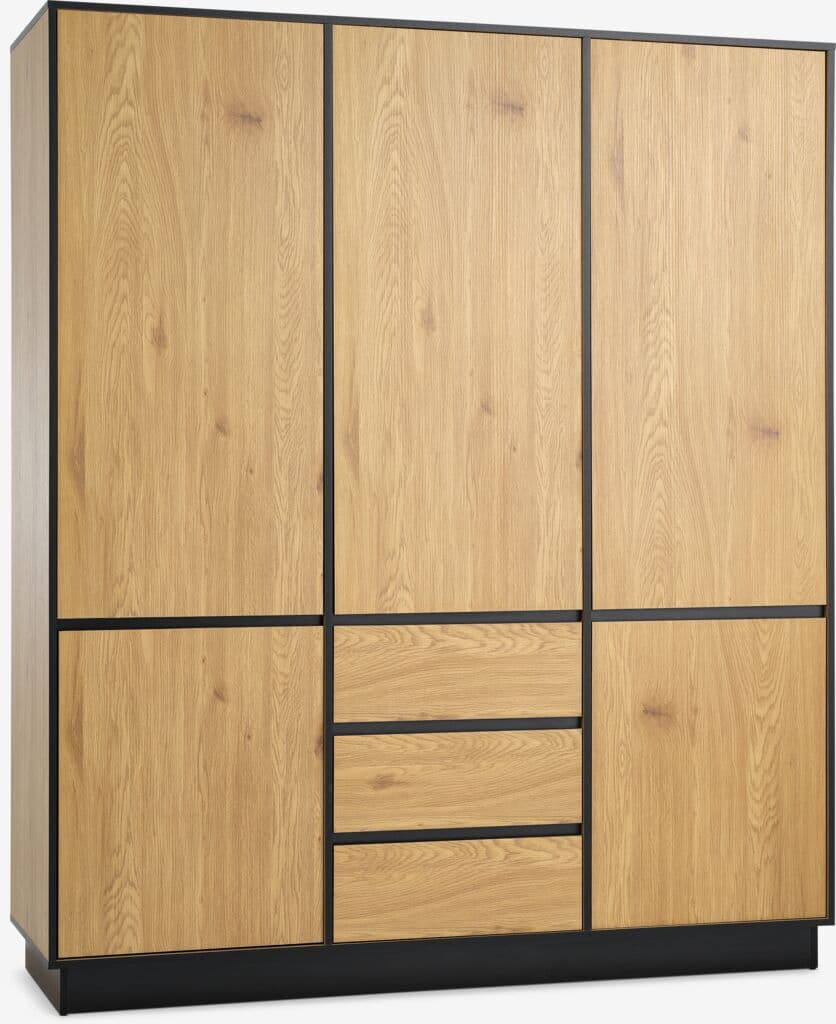 Roupeiro ODENSE 179x210 5 portas 3 gavetas cor carvalho