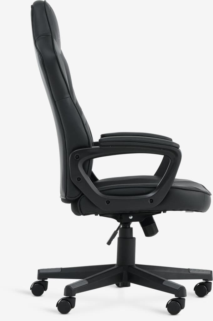 Cadeira gaming FJELSTED pele sintética preto/cinzento