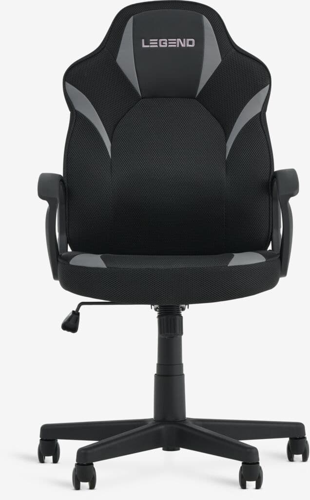 Cadeira gaming RANDRUP pele sintética preto/malha