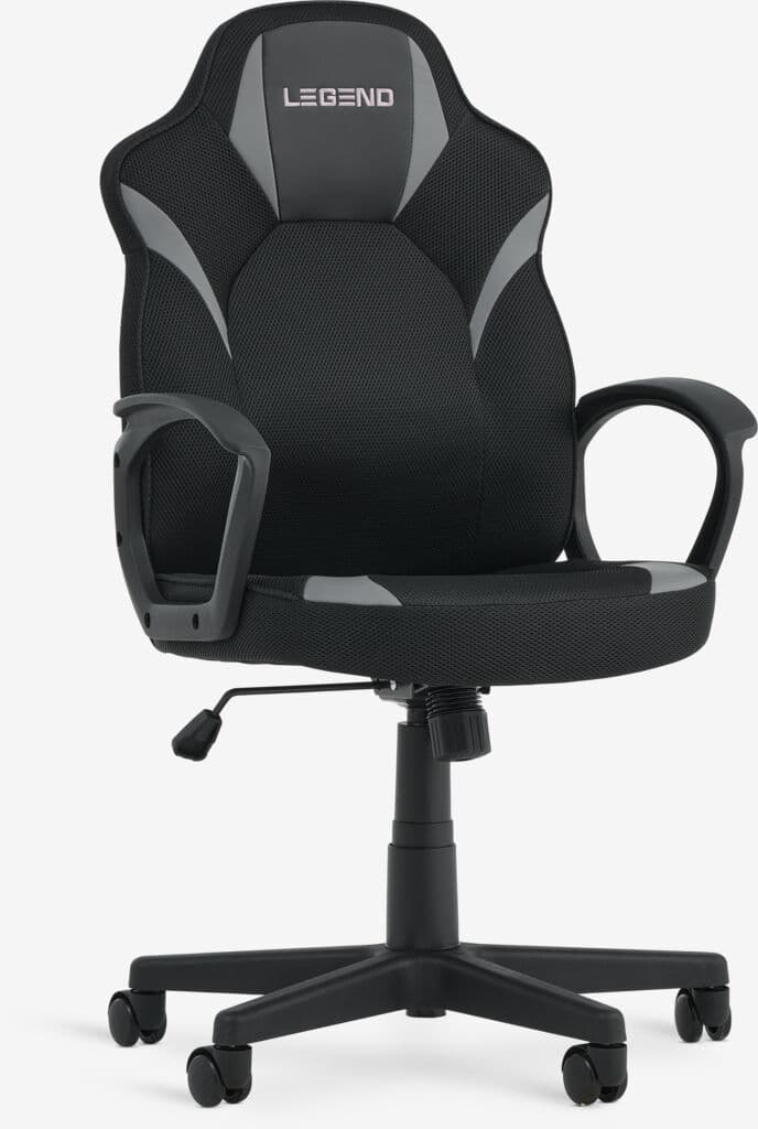 Cadeira gaming RANDRUP pele sintética preto/malha