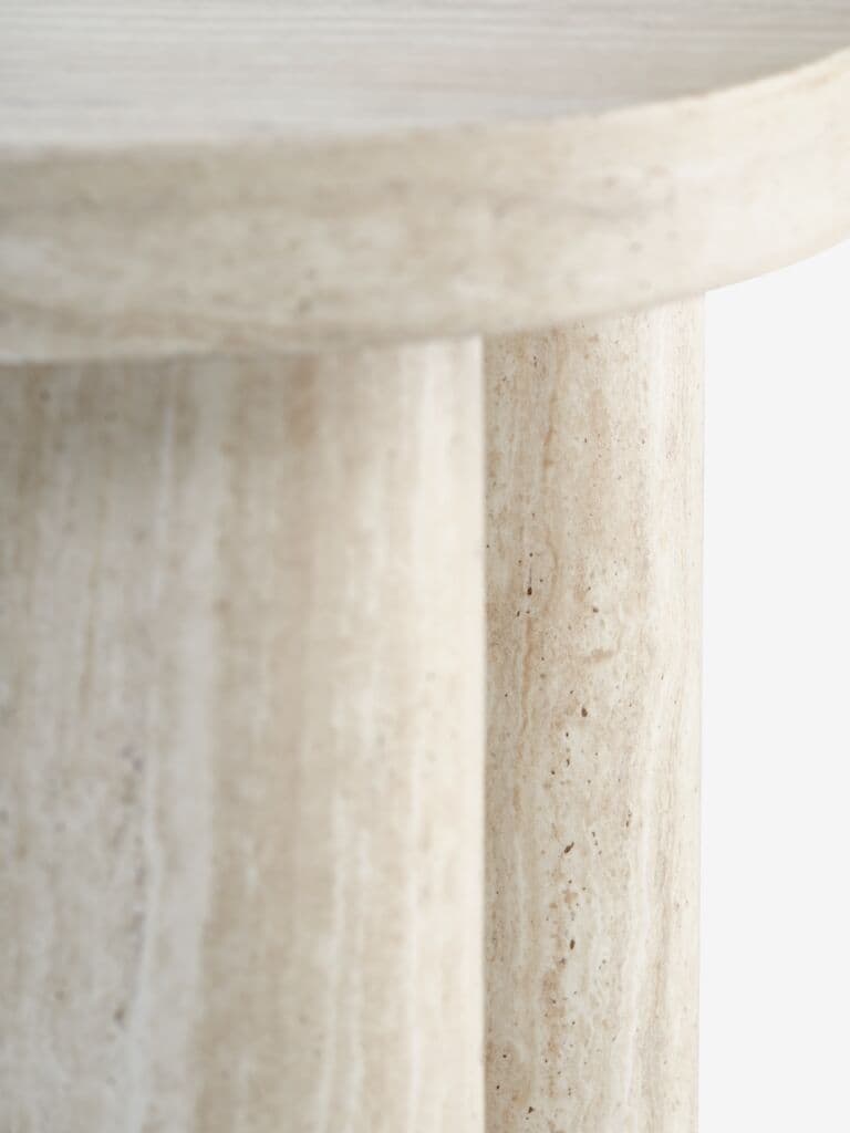 Mesa de apoio LUNDEBORG 38x50 cor de travertino