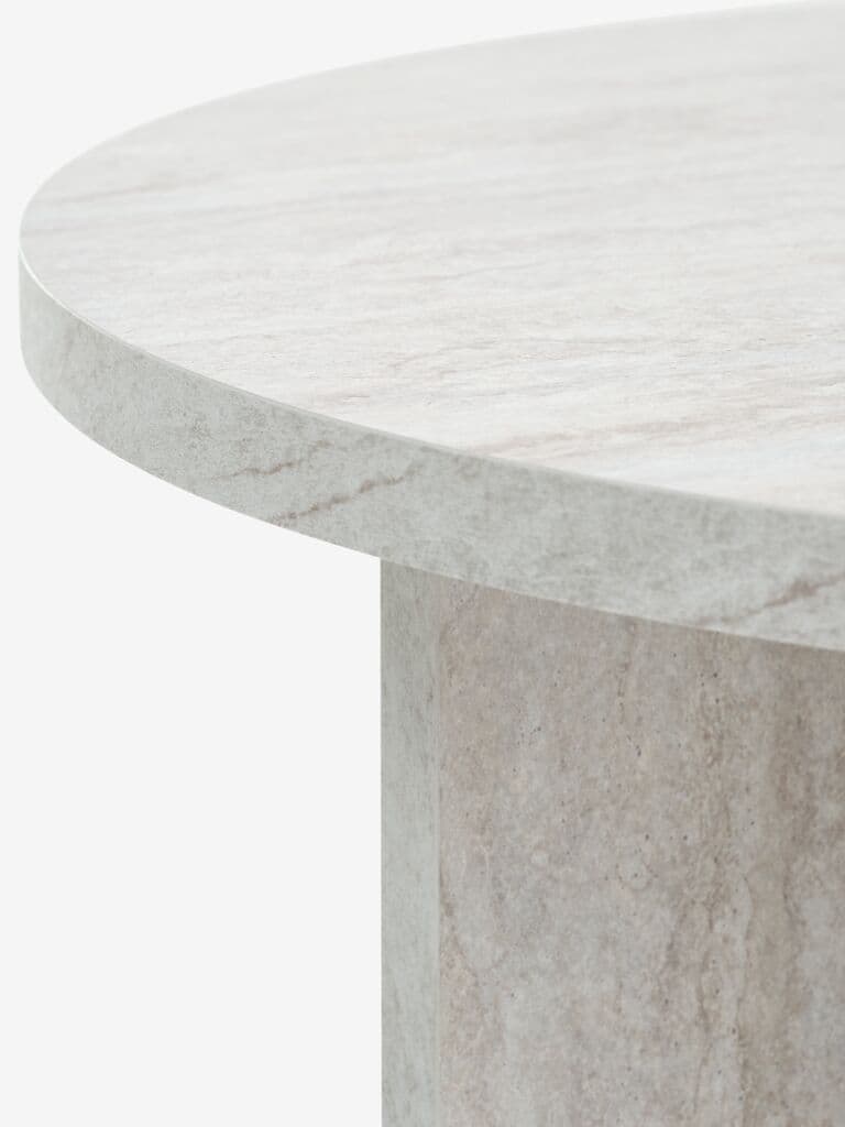 Mesa de apoio NIELSHAVE Ø55 cor de travertino
