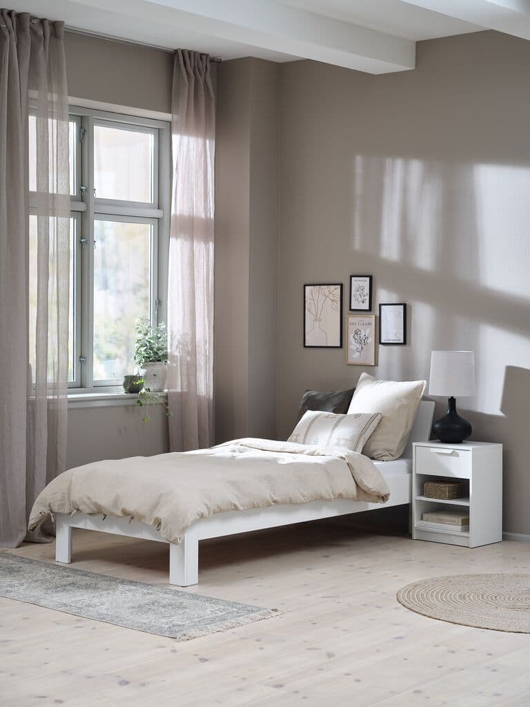 Estrutura de cama OLSKER 90x190 branco
