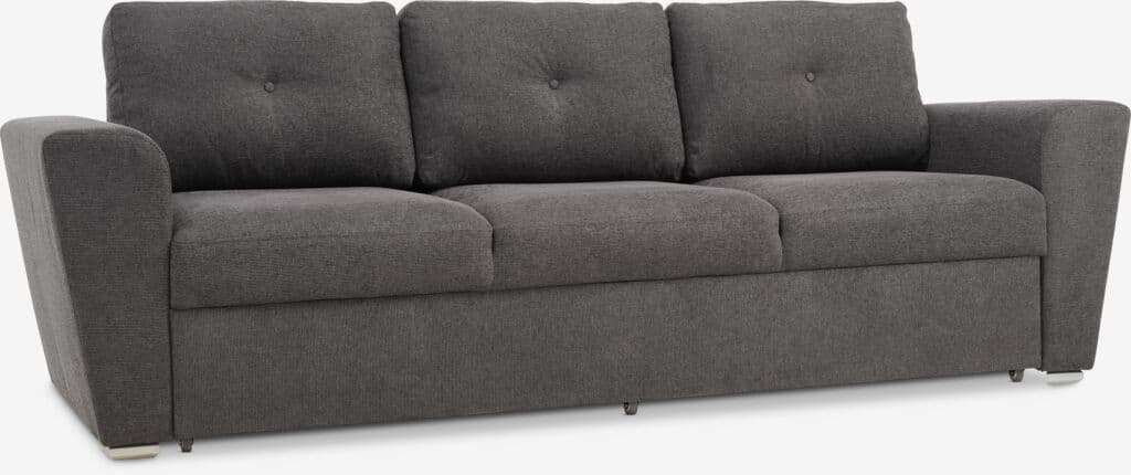 Sofá-cama VEJLBY 3 lugares tecido cinzento escuro