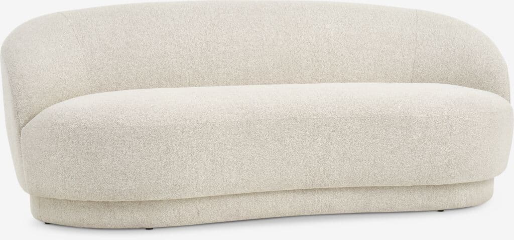 Sofá ANDRUP 3 lugares oval tecido bege