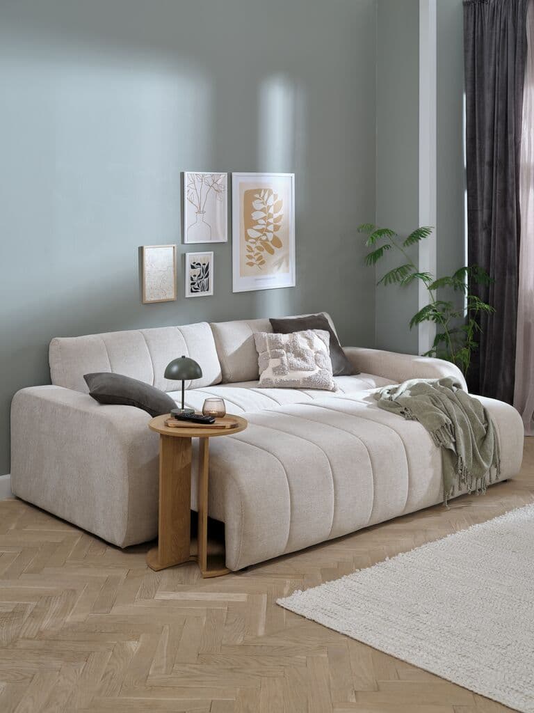Mesa de apoio LUNDEBORG 38x50 cor de travertino