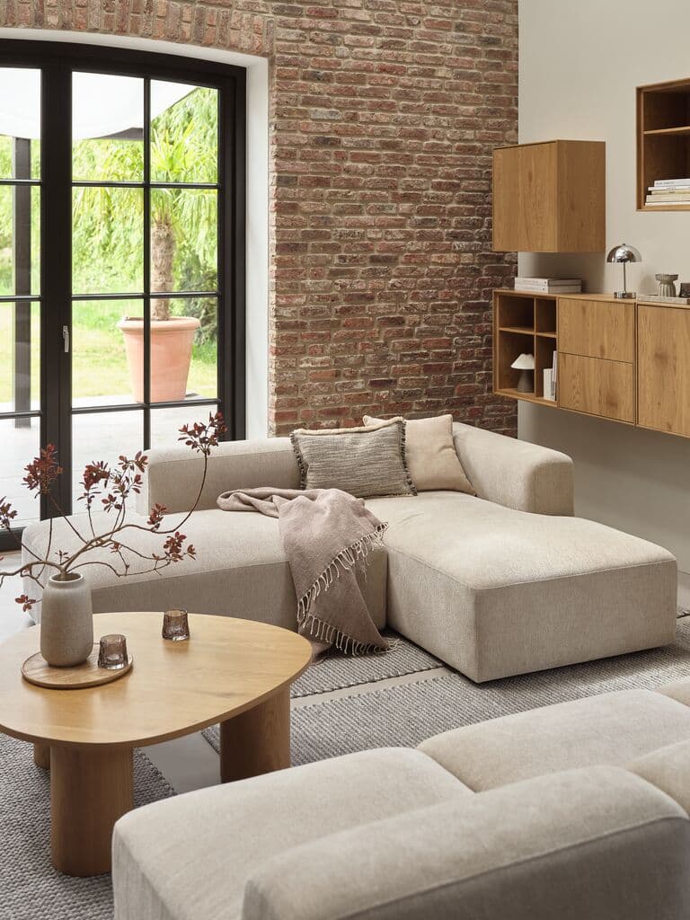 Módulo sofá SKEJBY chaise-longue direita tecido cor aeia