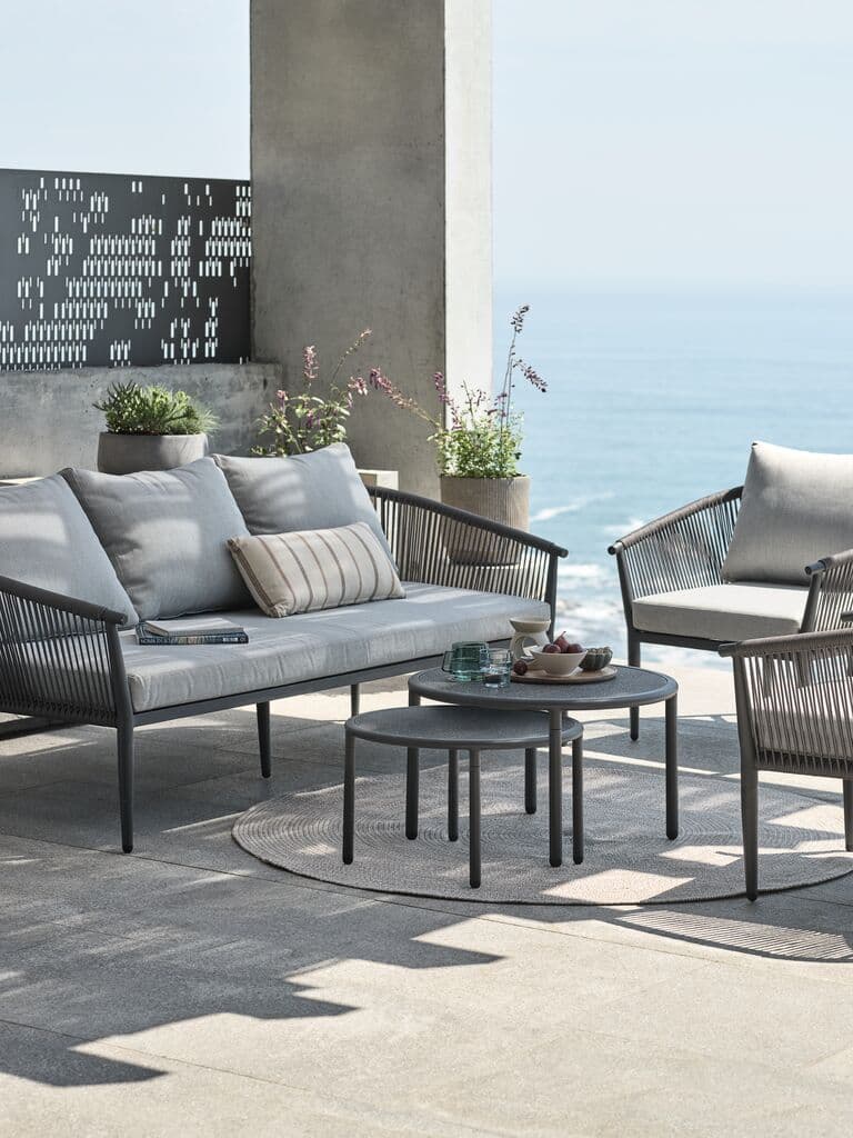 Lounge set KIRKENES 5 lugares cinzento