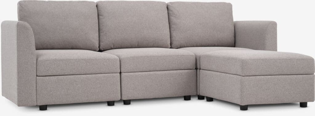 Sofá modular OKSBY 3 lugares chaise-longue arrumação areia