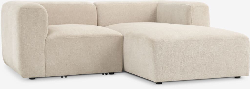 Sofá modular SKEJBY 2 lugares chaise-longue tecido areia