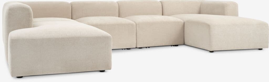 Sofá modular SKEJBY 5 lugares chaise-longue/aberto areia