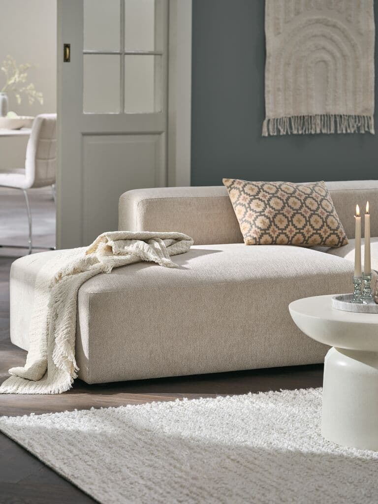 Sofá modular SKEJBY 2 lugares chaise-longue/aberto cor areia