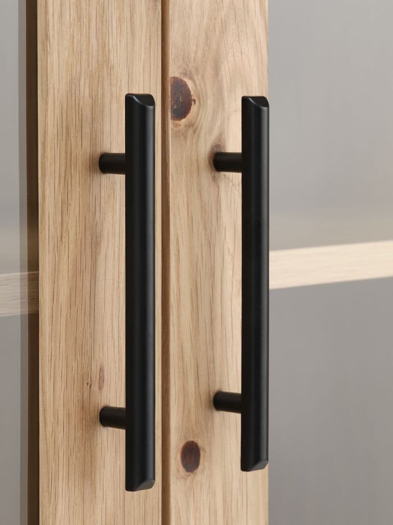 Vitrine SANDBY 2 portas carvalho selvagem natural/preto