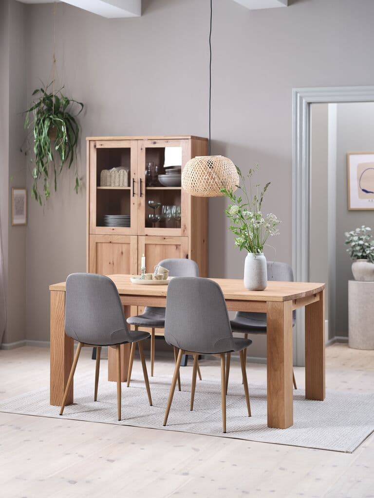 OLDE C160 mesa carvalho + 4 JONSTRUP cadeiras cinzento/carv