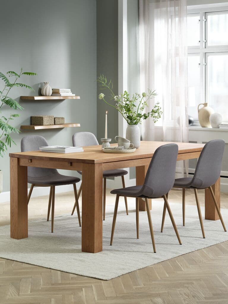 OLDE C200 mesa carvalho + 4 JONSTRUP cadeiras cinzento/carv
