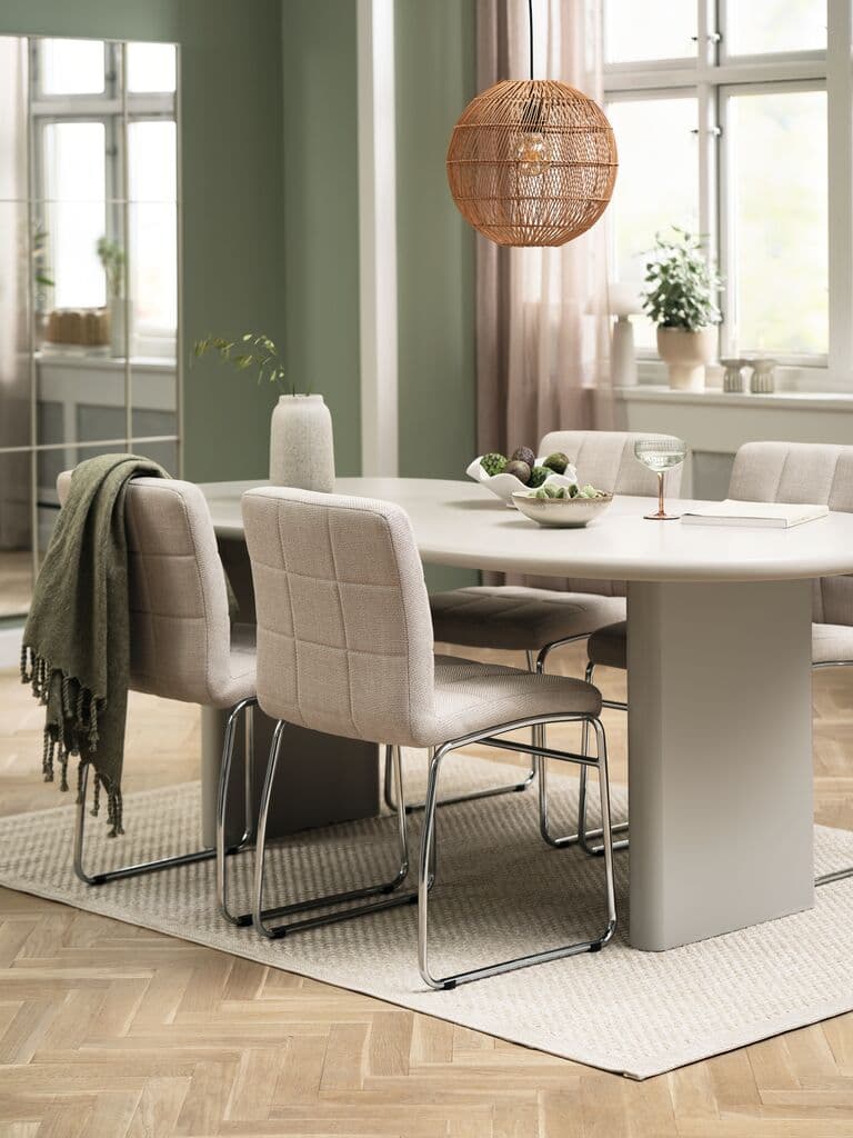 VORDINGBORG C198 mesa bege + 4 HAMMEL cadeiras bege