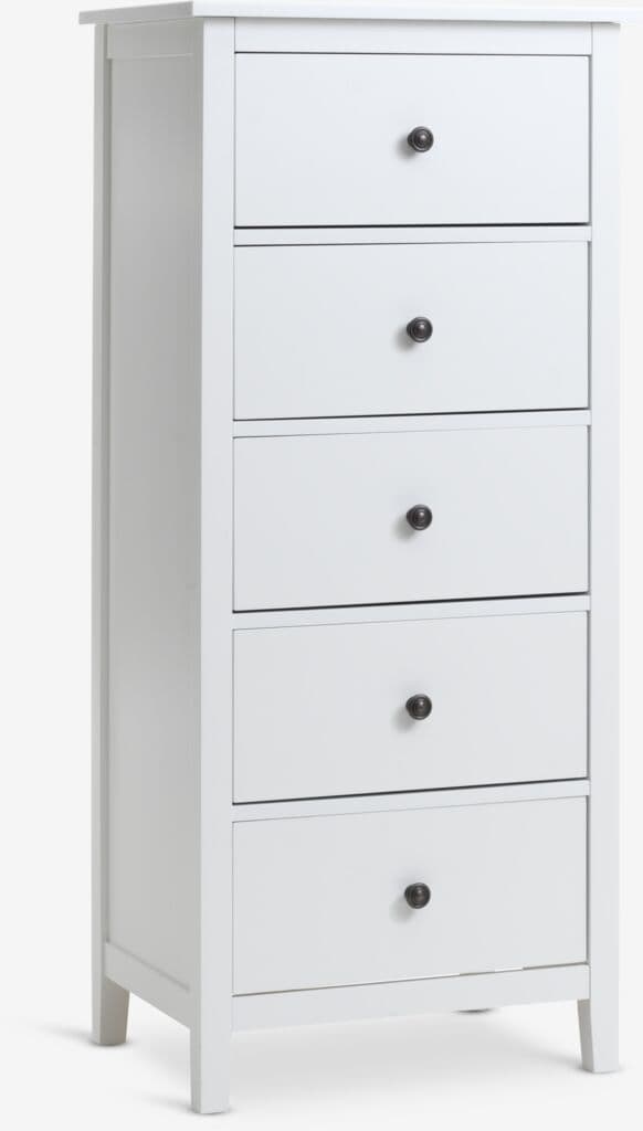 Cómoda NORDBY 5 gavetas branco