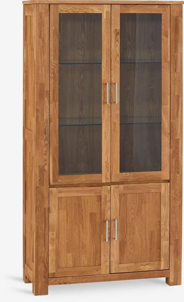 Vitrine OLDE 2+2 portas carvalho + 2 portas vidro carvalho