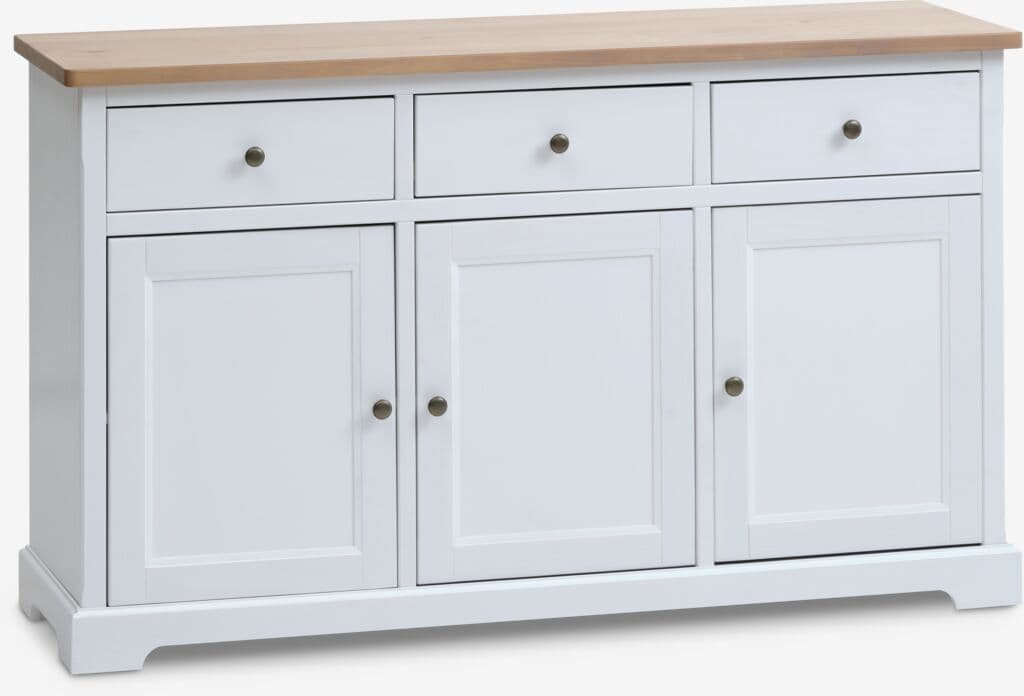 Aparador VISLINGE 3 portas 3 gavetas natural/branco