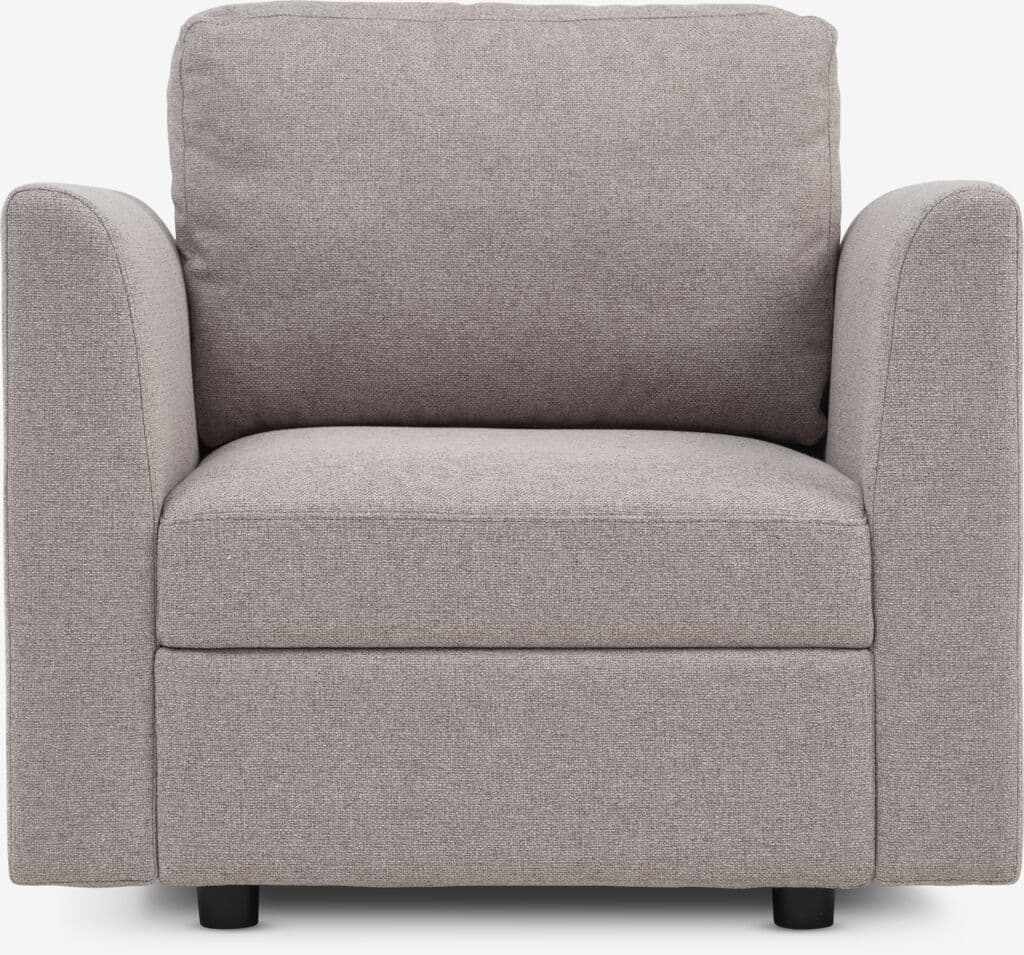 Sofá modular OKSBY 1 lugar com arrumação tecido cor areia