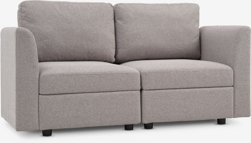 Sofá modular OKSBY 2 lugares coma arrumação tecido cor areia
