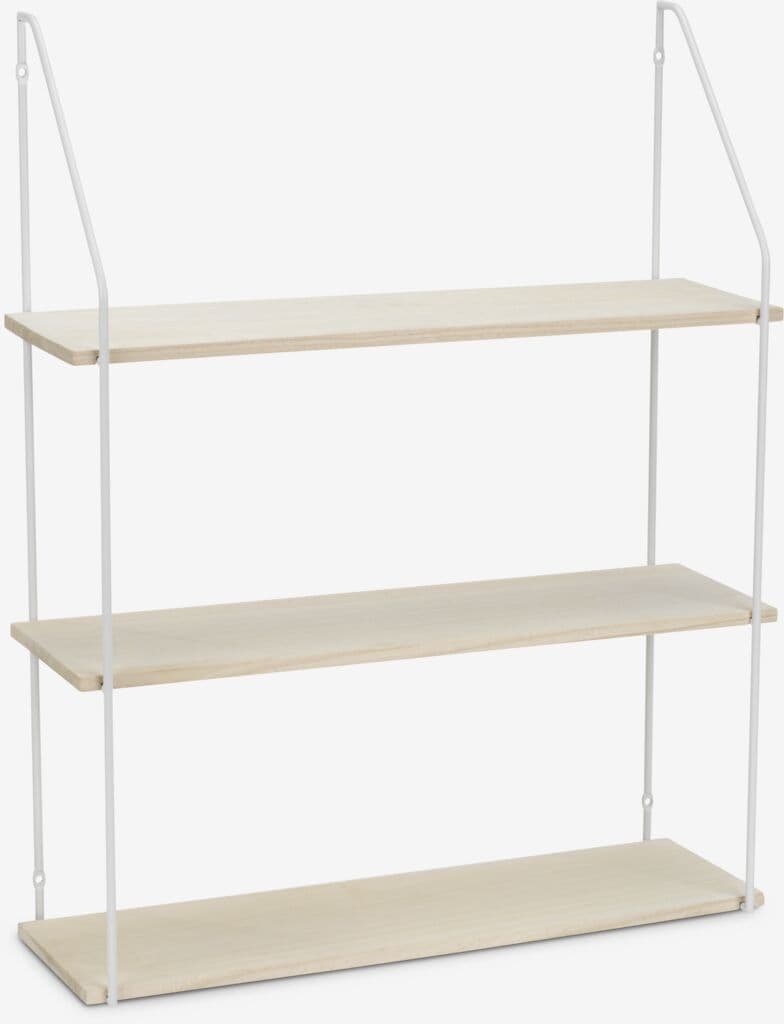 Estante parede HEJLSMINDE 3 prateleiras branco/natural