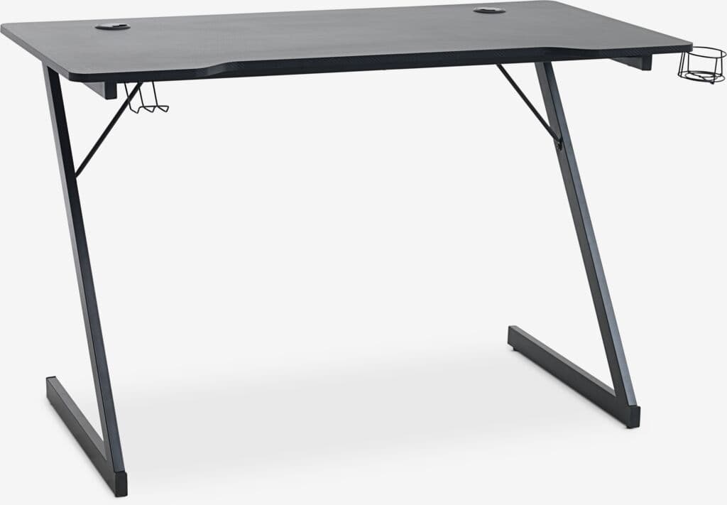 Mesa gaming HALSTED 60x120 suporte p/copo+auscultador preto