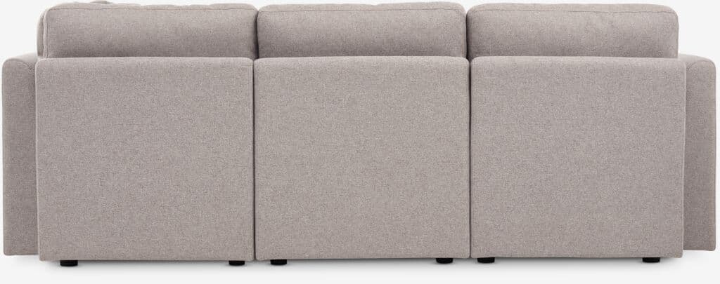 Sofá modular OKSBY 5 lugares aberto com arrumação cor areia