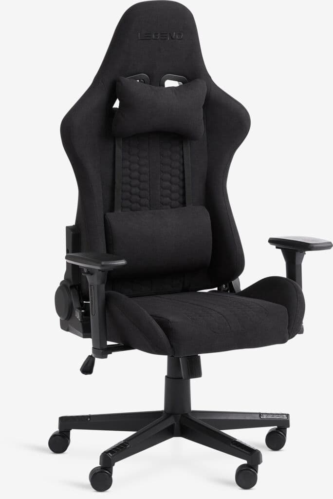 Cadeira gaming NIBE tecido preto/preto