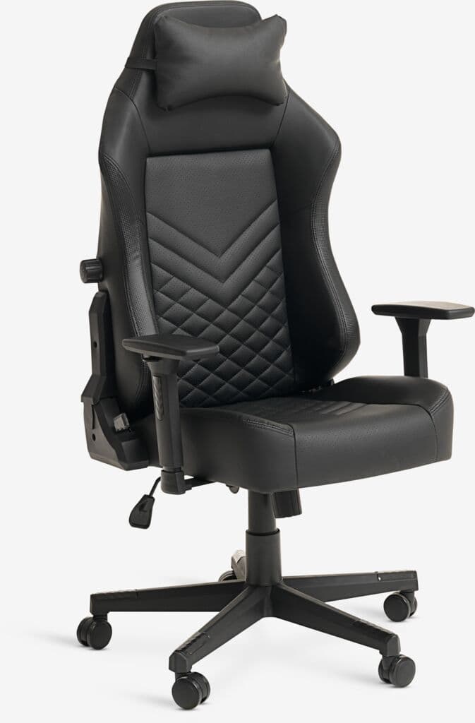 Cadeira gaming ABILDAA pele sintética preto