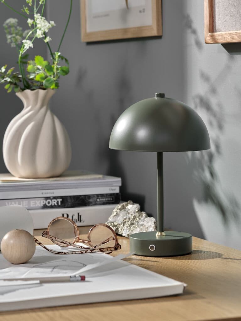 Candeeiro decorativo KENT Ø16xA25cm verde tátil temporizador