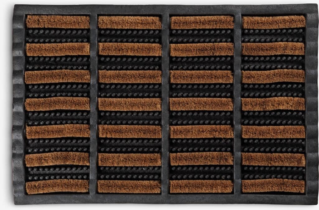 Tapete entrada NAVR 40x60x3 fibra de coco natural/preto