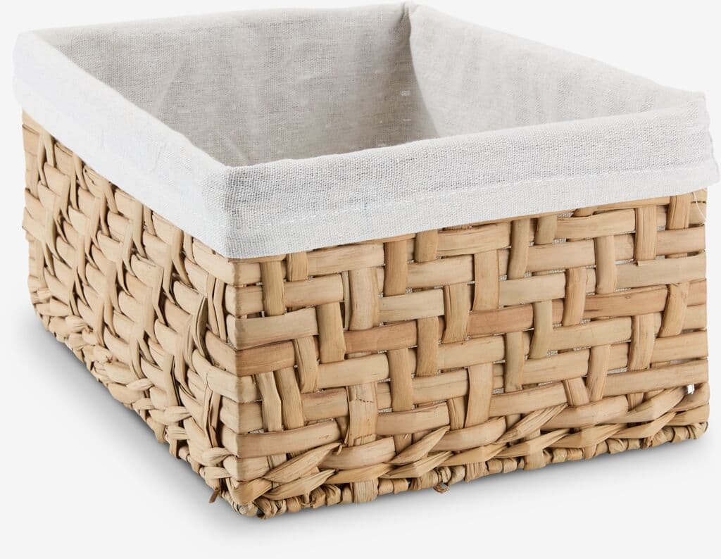 Cesto EJNO L22xC31xA15cm com tecido natural