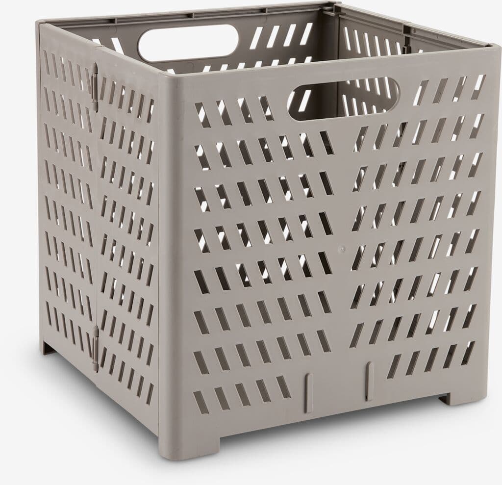 Cesto MILAS L28xC30xA30cm dobrável cinzento com tampa
