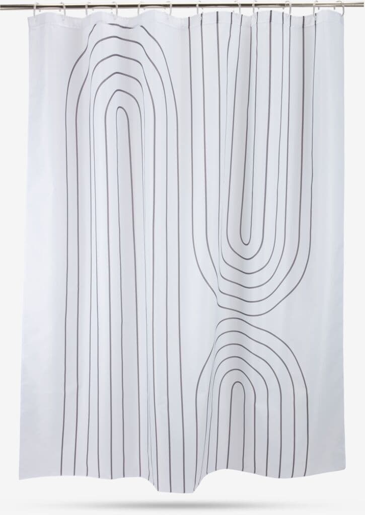 Cortina duche HAKKAS 180x200 branco/cinzento
