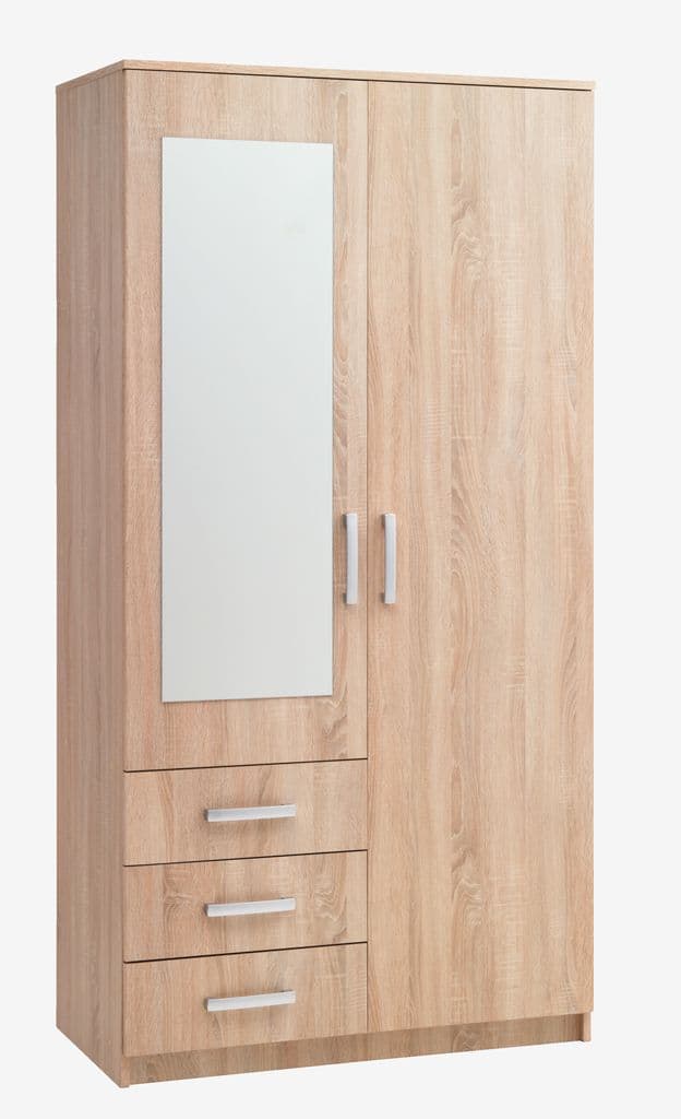 Roupeiro VELLERUP 101x200 combi cor carvalho claro