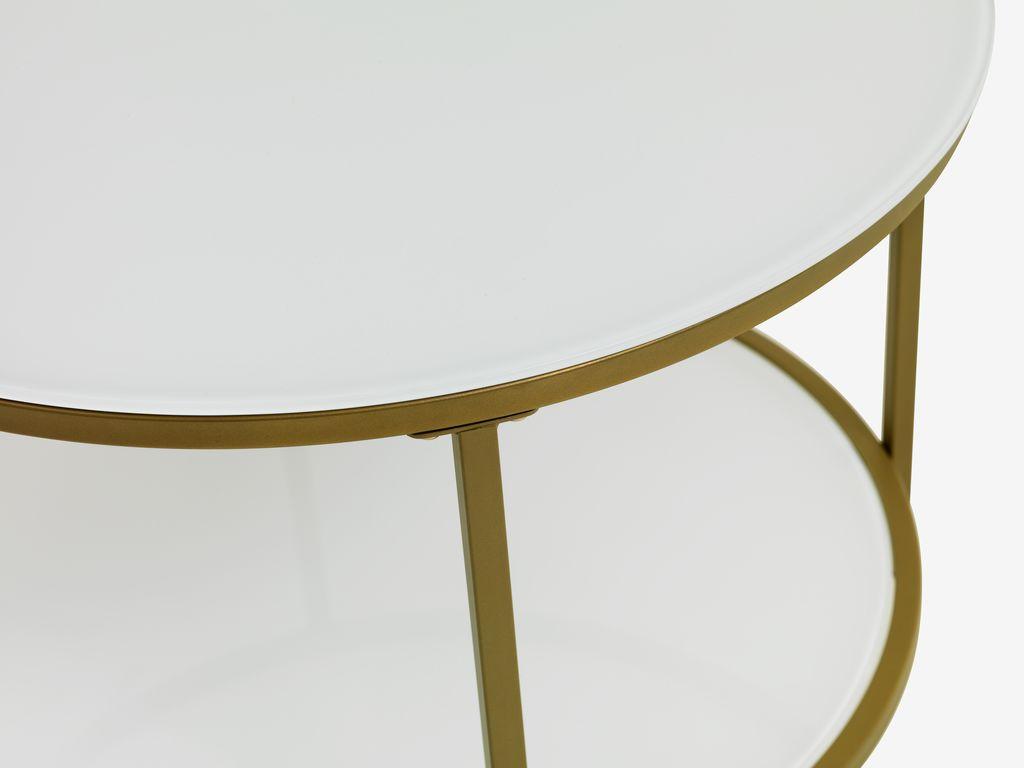 Mesa de centro GADEVANG Ø65 branco/dourado