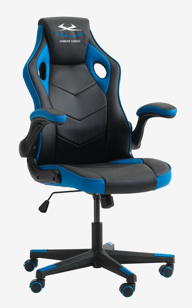 Cadeira gaming VOJENS preto/pele sintética azul/malha