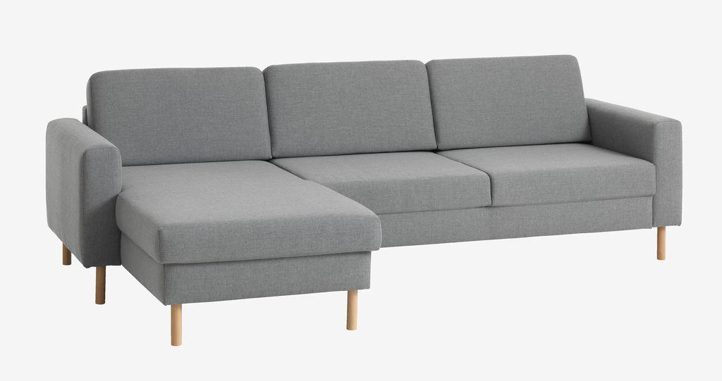 Sofá SVALBARD chaise-longue cinzento claro