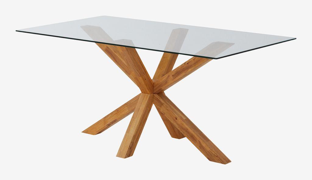 Mesa de jantar AGERBY 90x160 vidro/carvalho