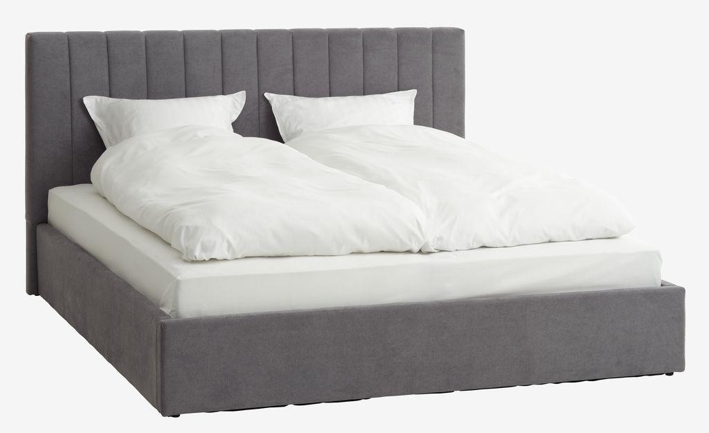 Estrutura de cama HASLEV 180x200 cinzento escuro