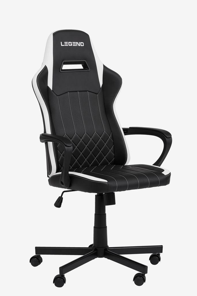 Cadeira gaming LERBJERG preto/pele sintética branco