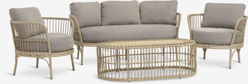 Lounge set ILLERUP 4,5 lugares natural