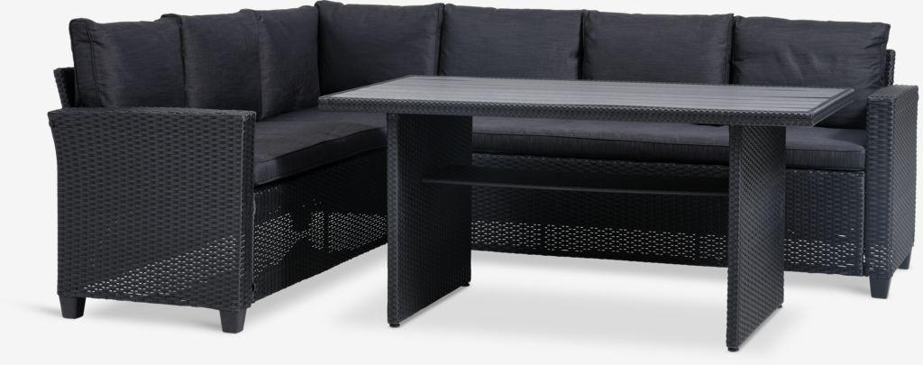 Lounge set AGERMOSE 6 lugares preto