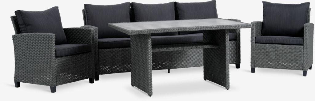 Lounge set THISE 5 lugares cinzento