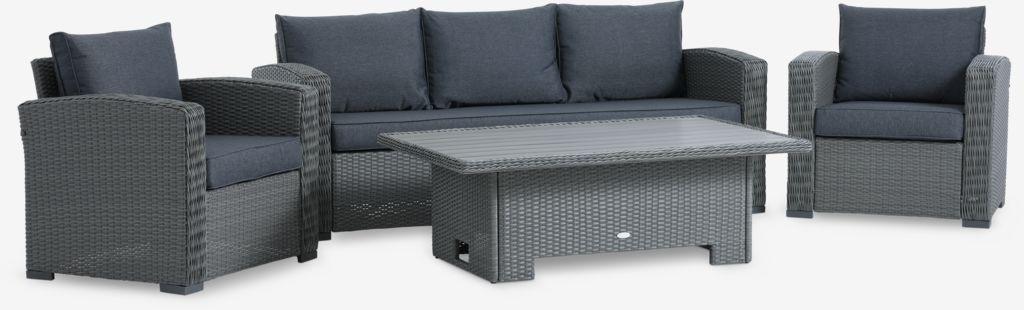 Lounge set STAVERN 5 lugares cinzento