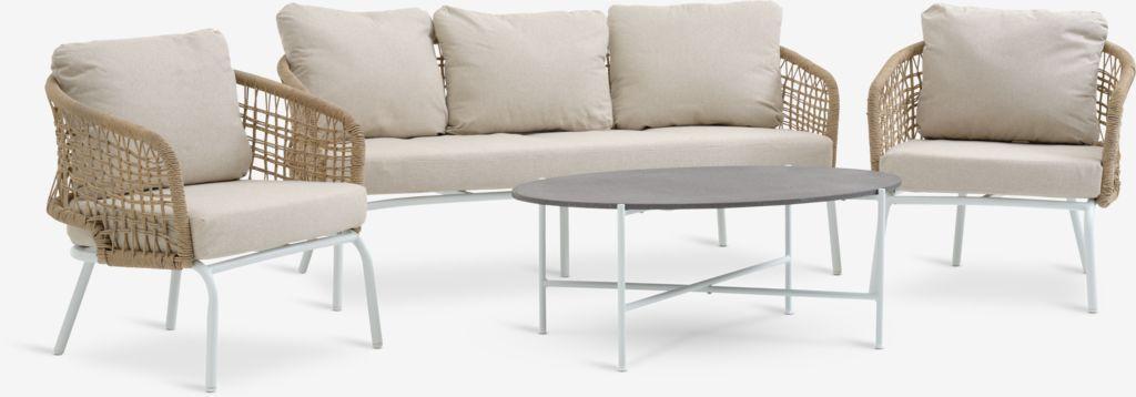 Lounge set DYVIG 5 lugares seca rápido branco