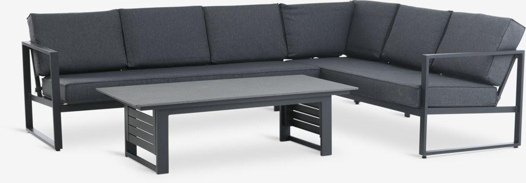 Lounge set VONGE 6 lugares preto