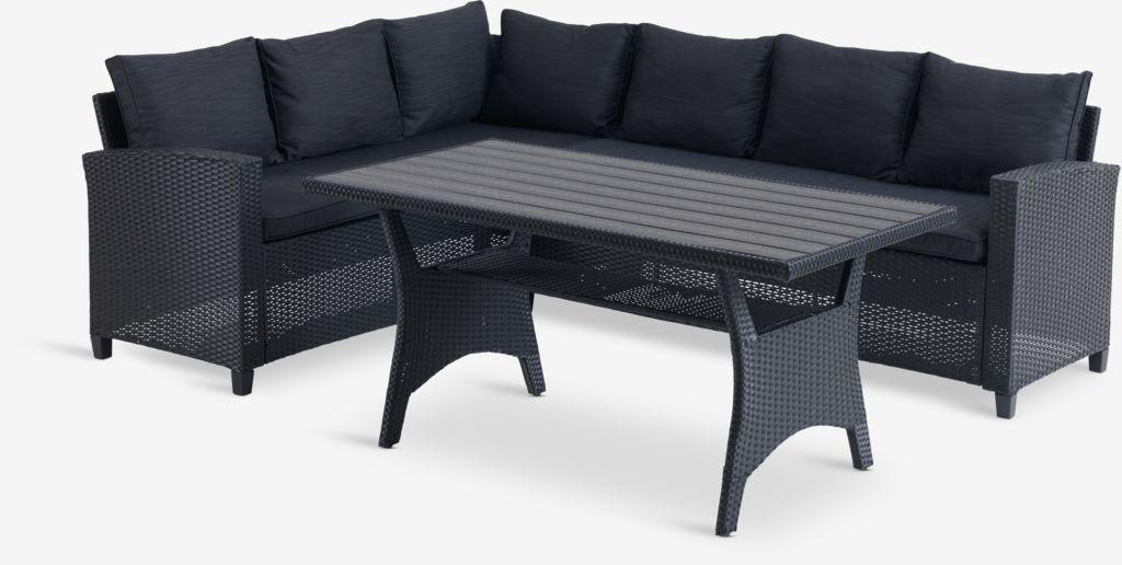 Lounge set ULLEHUSE 6 lugares preto